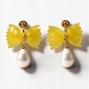 Kate Spade Bowtie Pasta Pearl Drop Earrings – Farfalle Design | NWOT